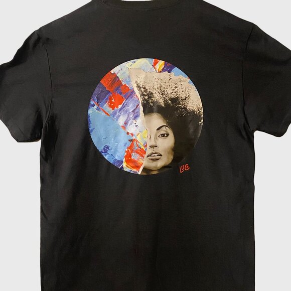 NEVER USED - Charcoal graphic Tee - print front and back - LuCo - Picture 1 of 5